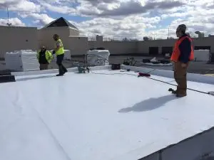 The Roof Co. Commercial TPO Roof Instillation. Macon, Ga.